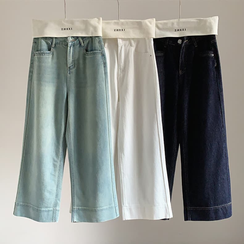 ゆったり快適デニムワイドパンツ