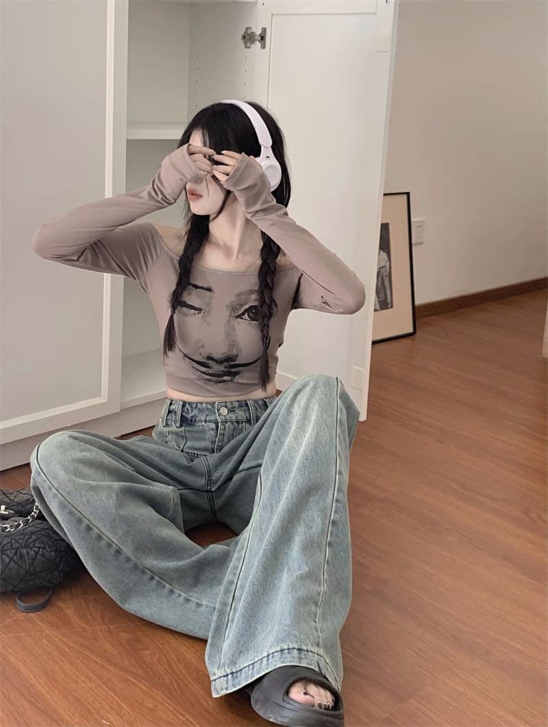 デニムワイドパンツ タックデニムワイドパンツ