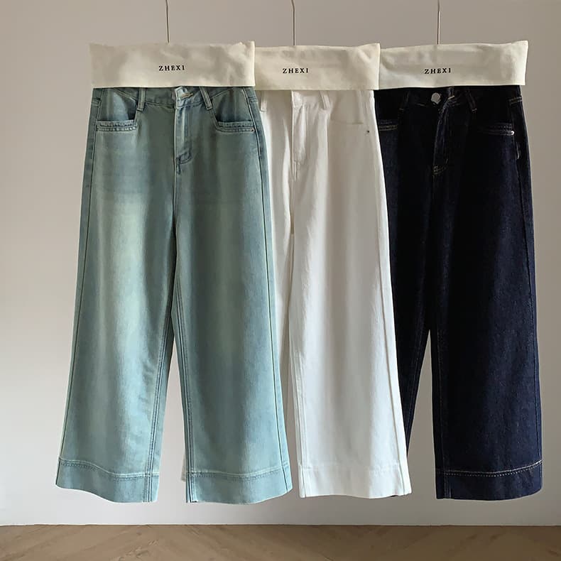 ゆったり快適デニムワイドパンツ