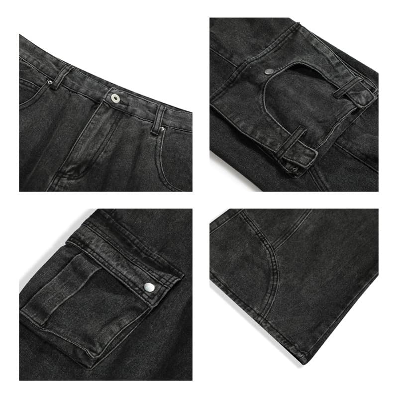 デニムワイドパンツ デニムカーゴワイドパンツ