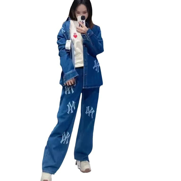 デニムワイドパンツ スポーティ ワイドデニム