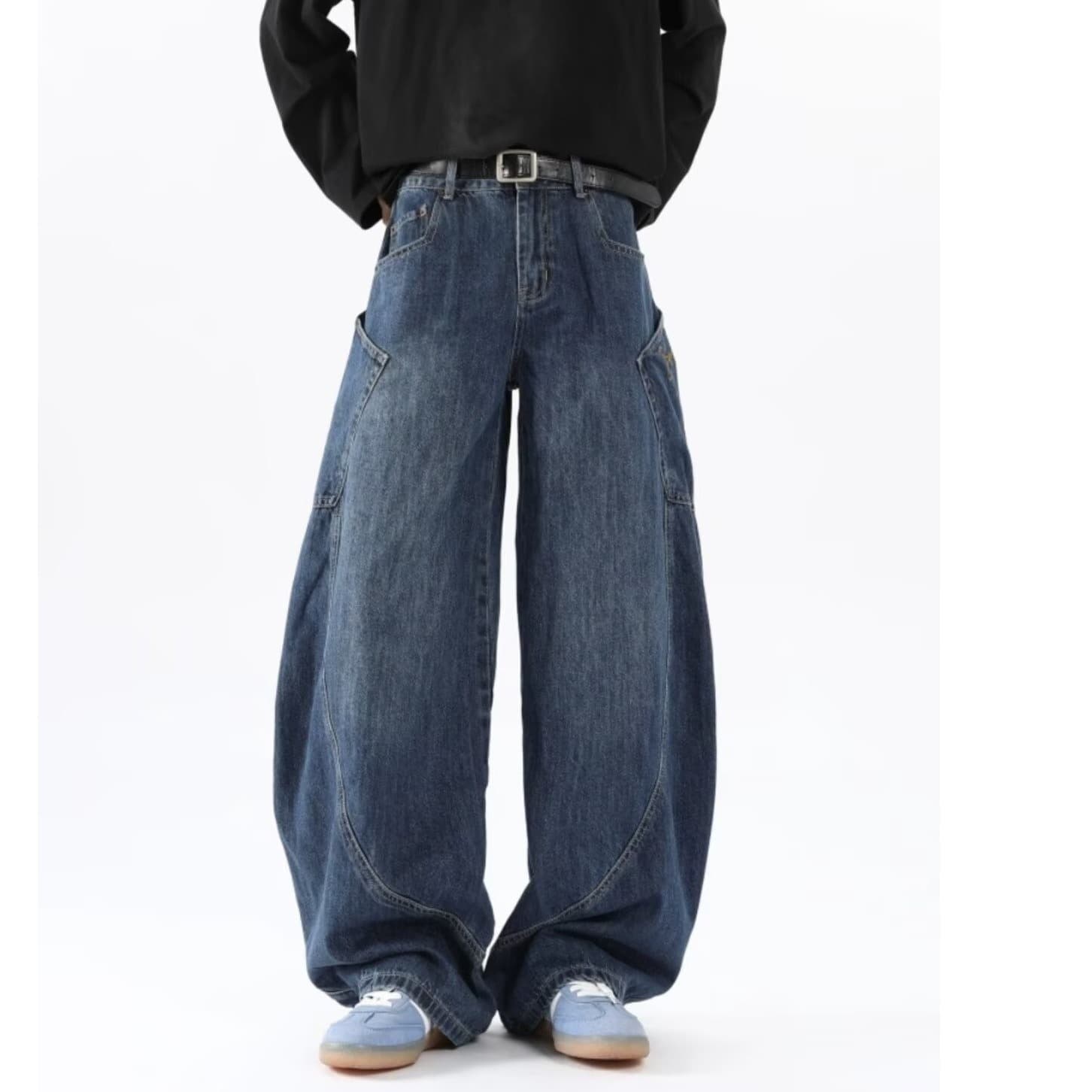 デニムワイドパンツ ゆったりシルエットデニムパンツ