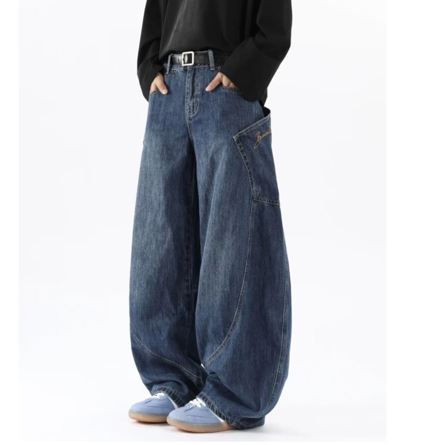 デニムワイドパンツ ゆったりシルエットデニムパンツ