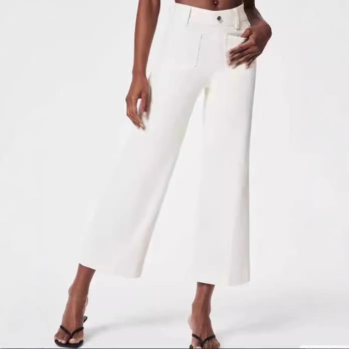 デニムワイドパンツ すっきりシルエットストレートワイドパンツ