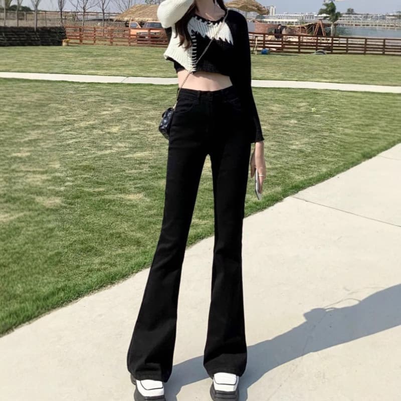 ハイウエスト美脚デニムワイドパンツ