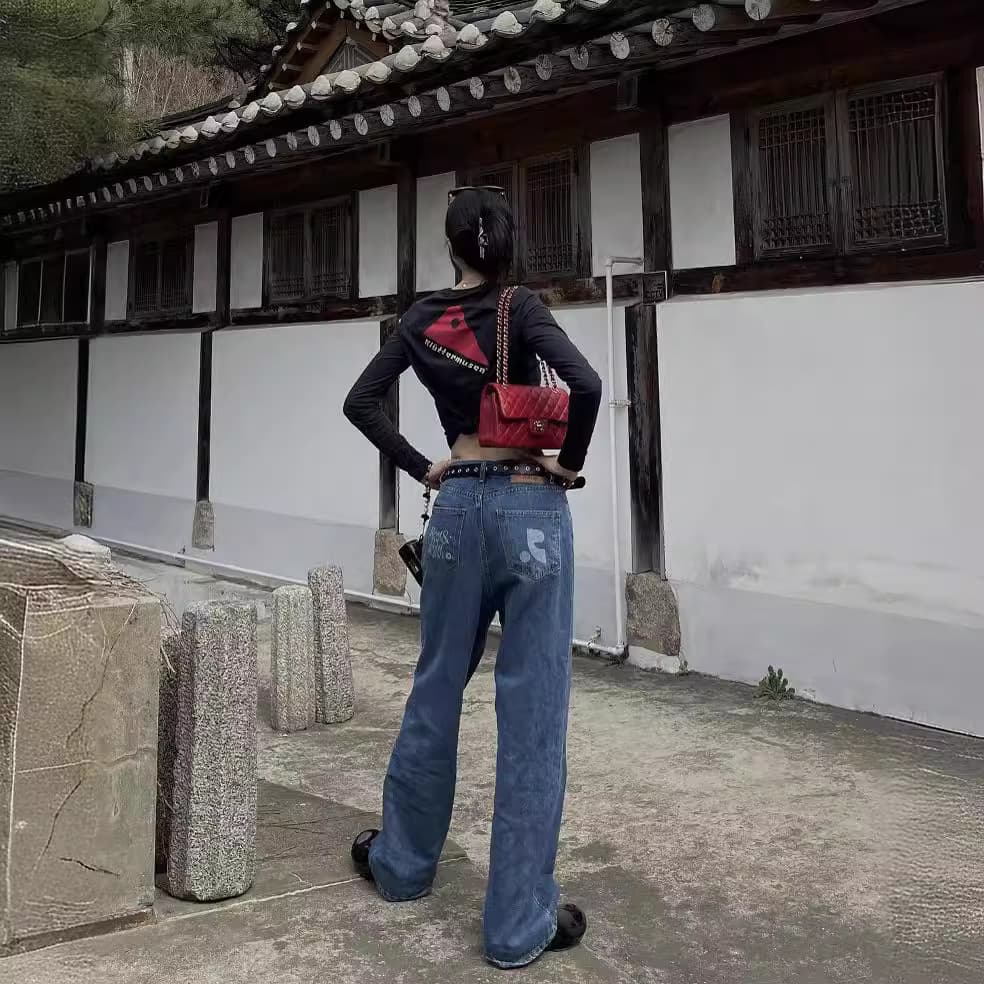 デニムワイドパンツ メリハリシルエットワイドデニム