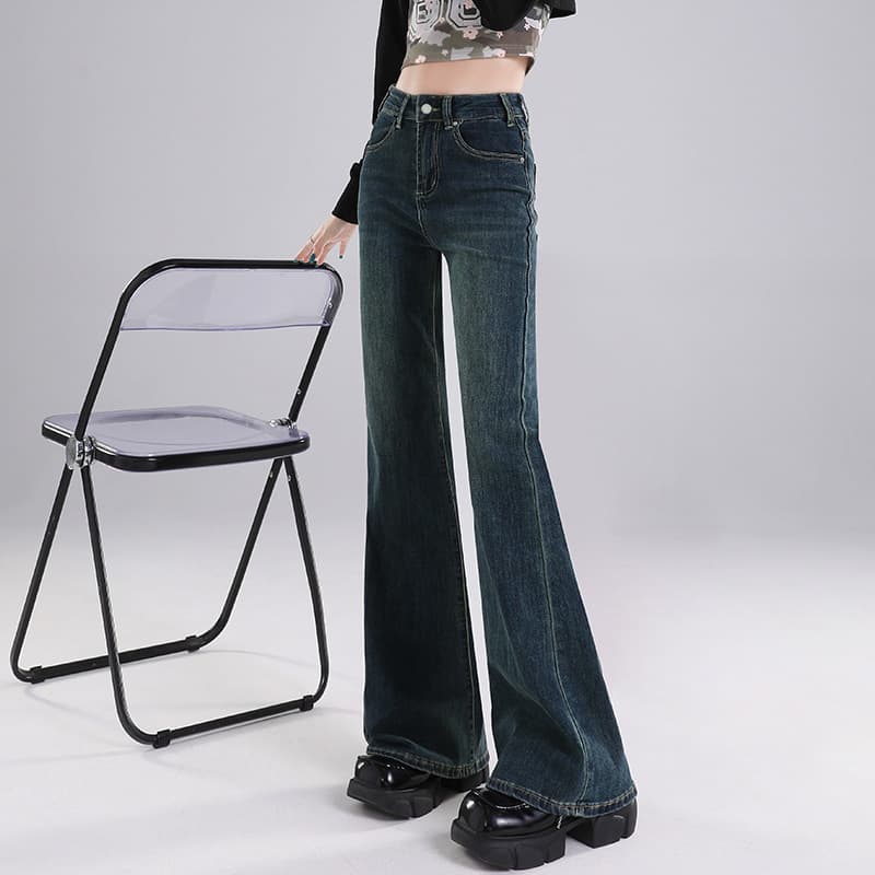 デニムワイドパンツ ドラマティックワイドフレアハイウエストデニムパンツ