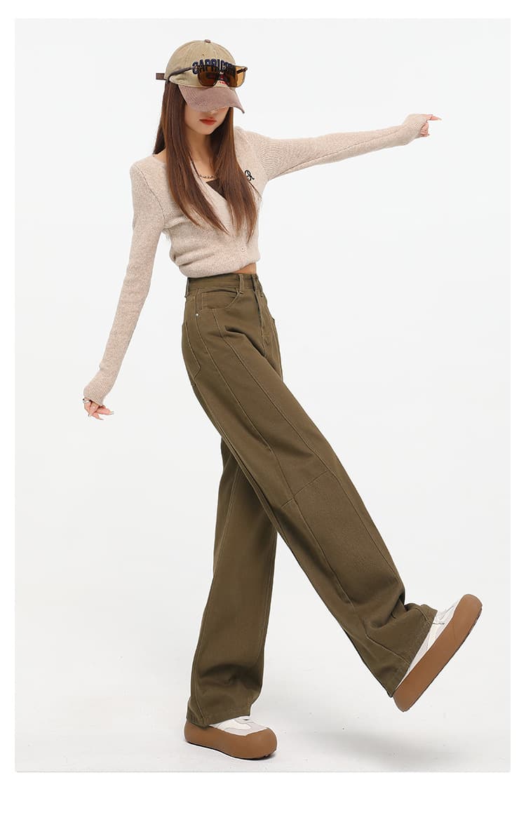 デニムワイドパンツ スタイリッシュワイドデニムパンツ