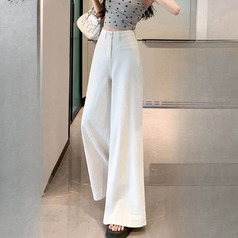 デニムワイドパンツ すっきりシルエット美脚ワイドパンツ