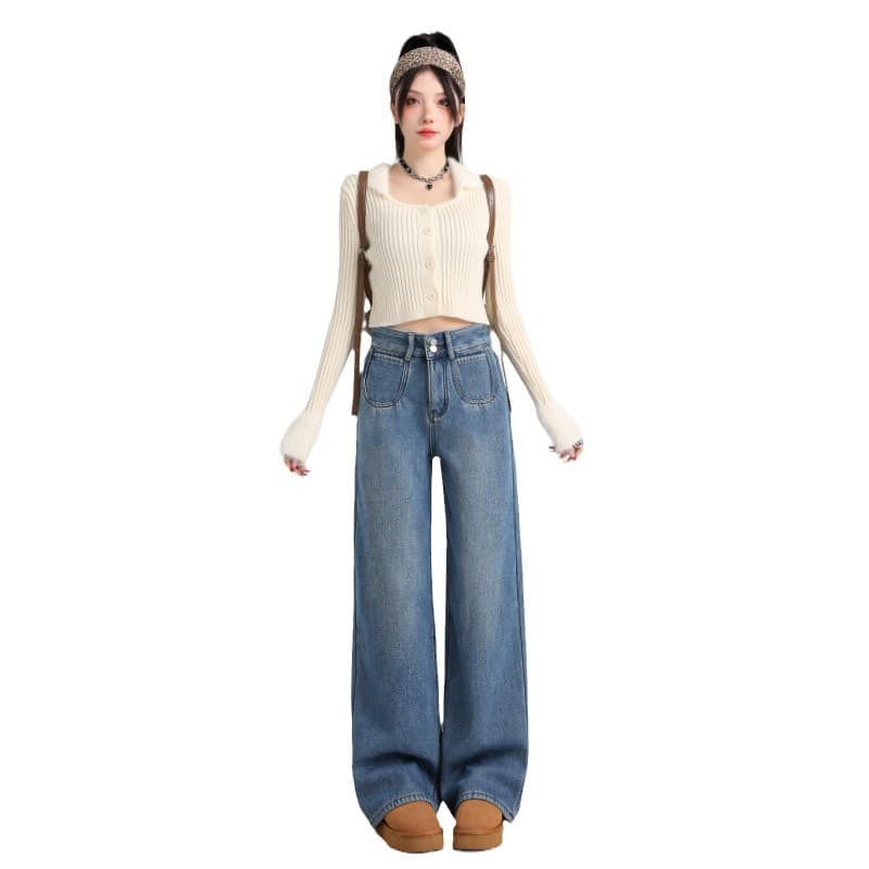 デニムワイドパンツ ゆったり幅広デニムワイドロングパンツ