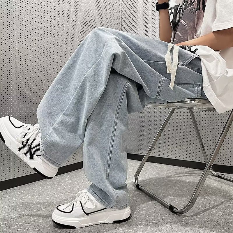 ゆったりカジュアルデニムワイドパンツ