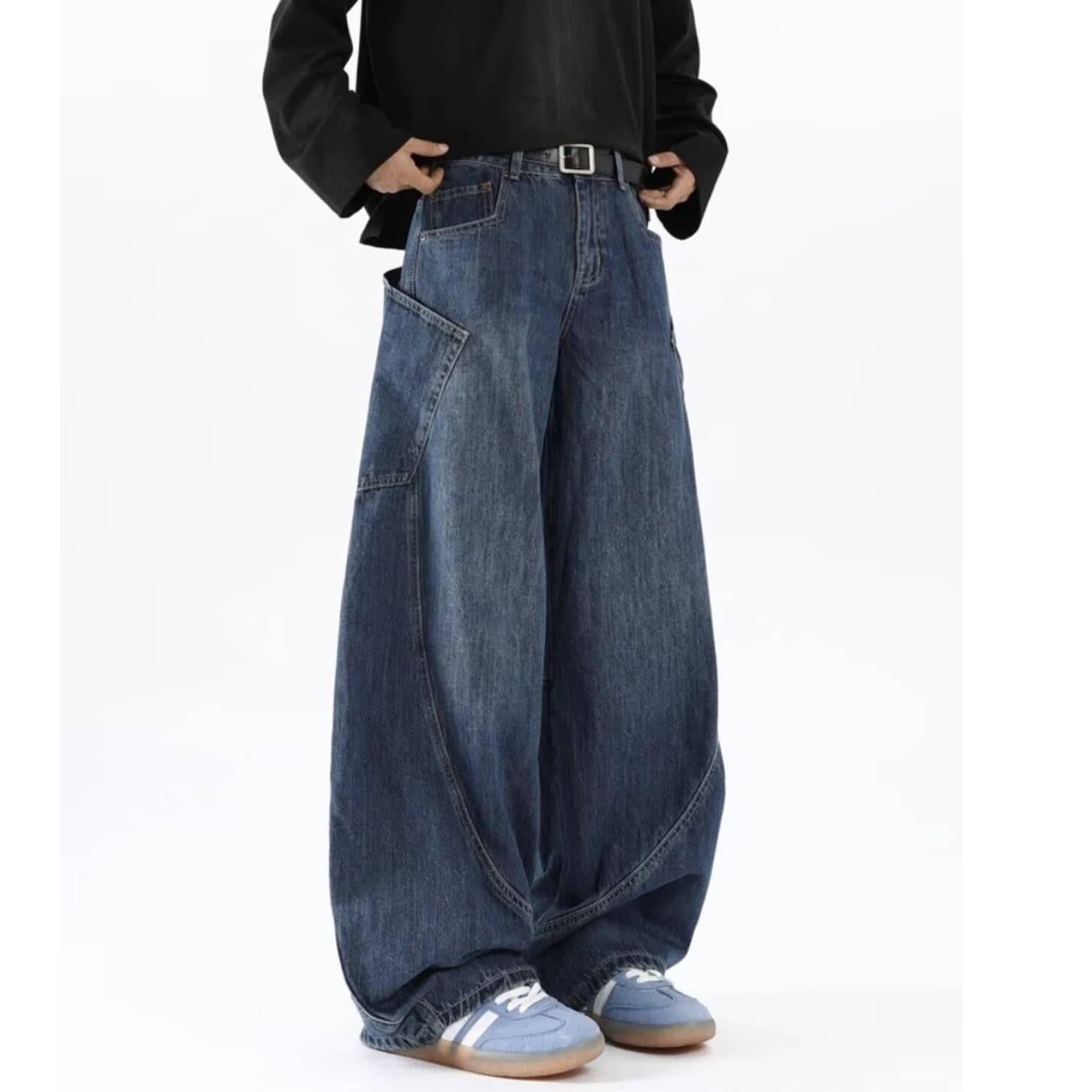 デニムワイドパンツ ゆったりシルエットデニムパンツ