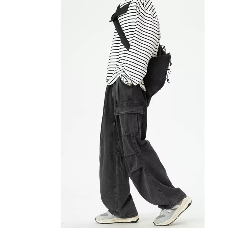 ドローコードルーズデニムワイドパンツ