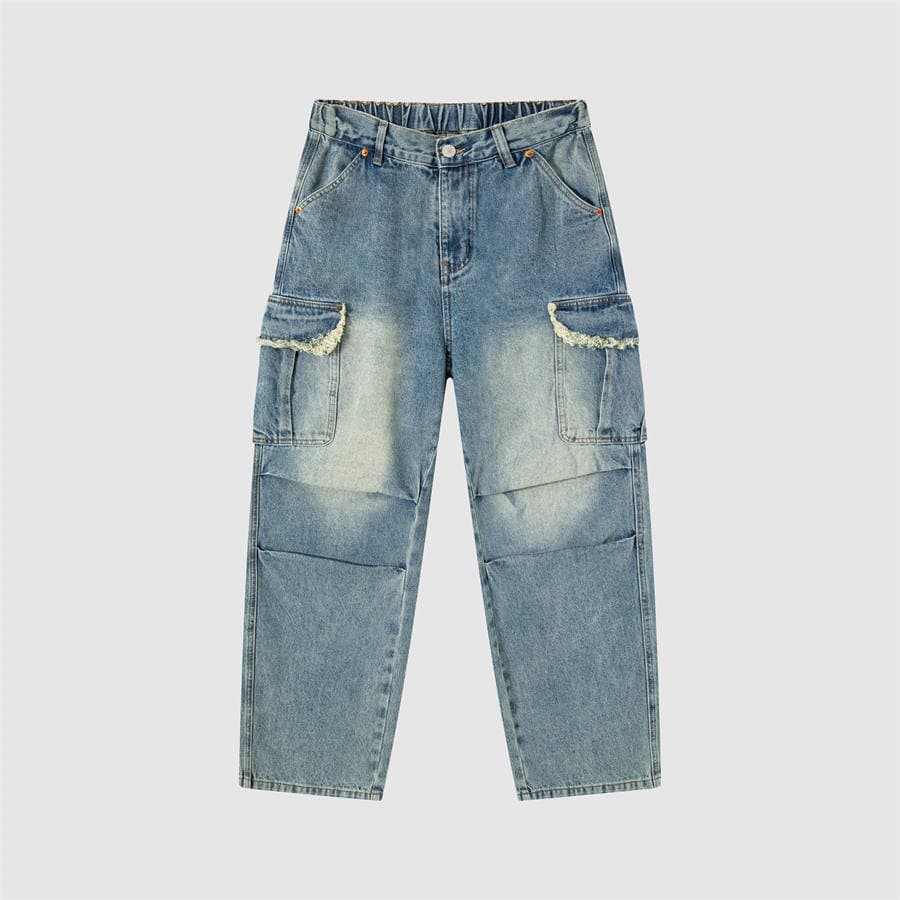 ヴィンテージ加工デニムワイドパンツ
