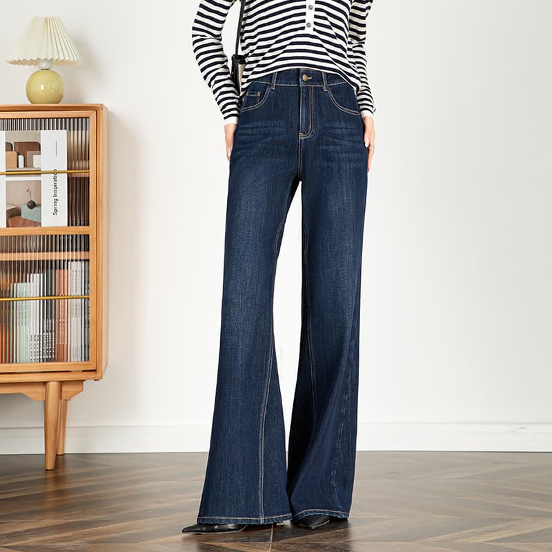 デニムワイドパンツ 美シルエット ワイドフレアデニム