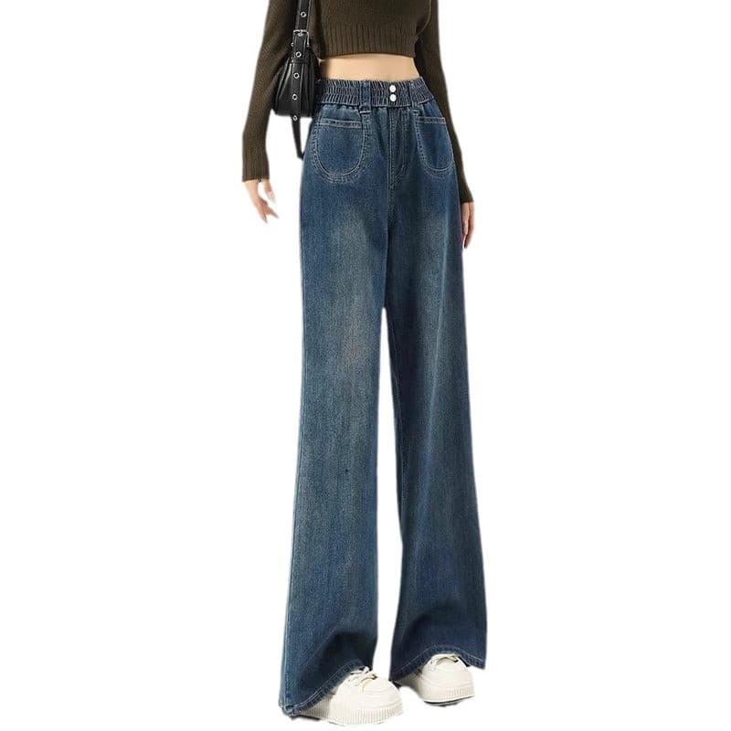 デニムワイドパンツ レトロ感たっぷりハイウエストデニムワイド