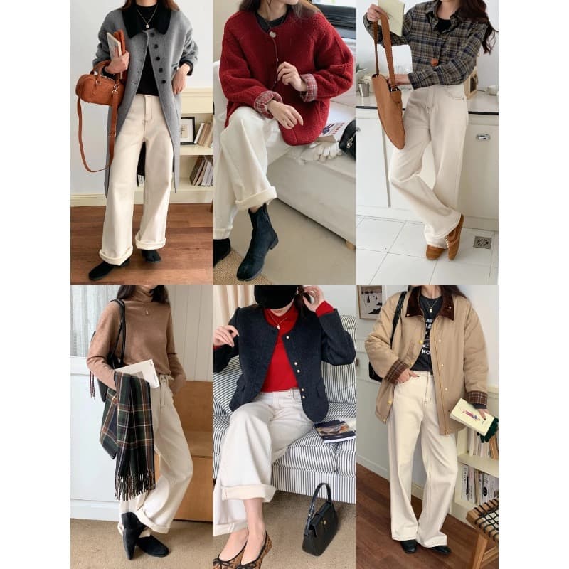 リラックスベーシック デニムワイドパンツ