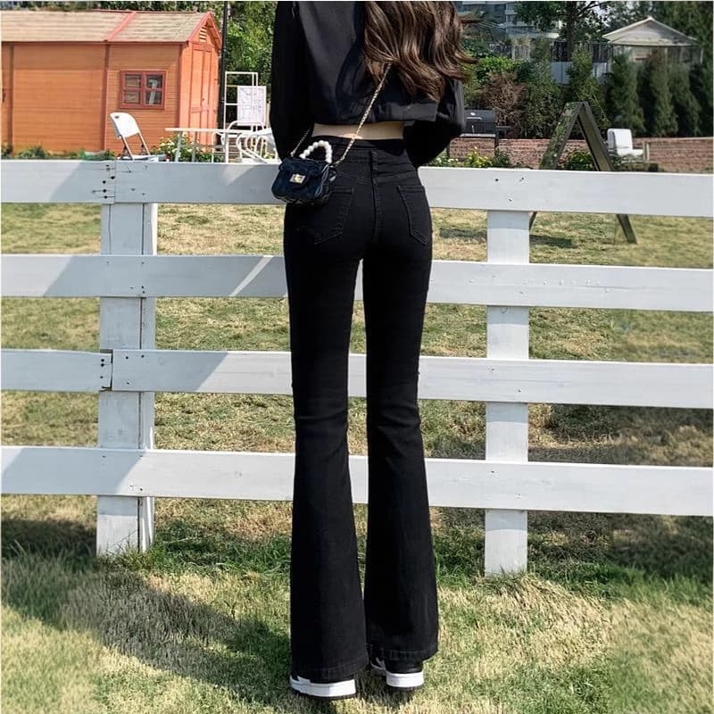 ハイウエスト美脚デニムワイドパンツ