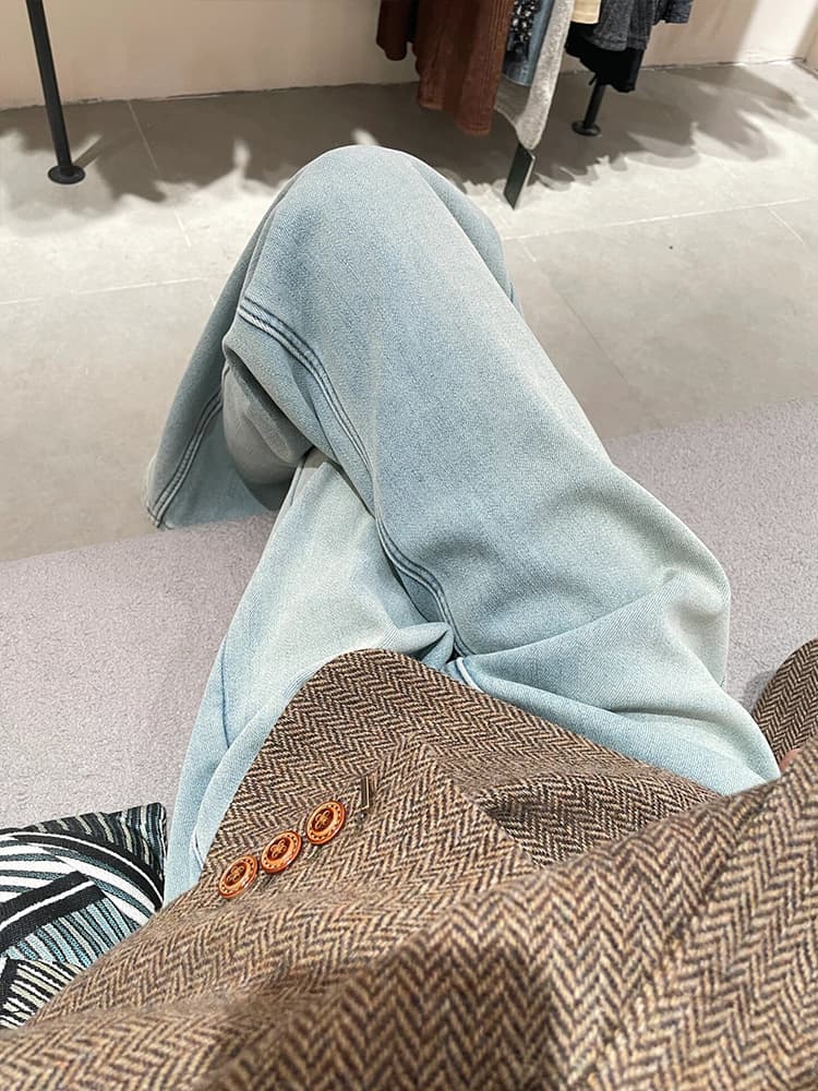 こだわり抜いた美シルエットデニムワイドパンツ