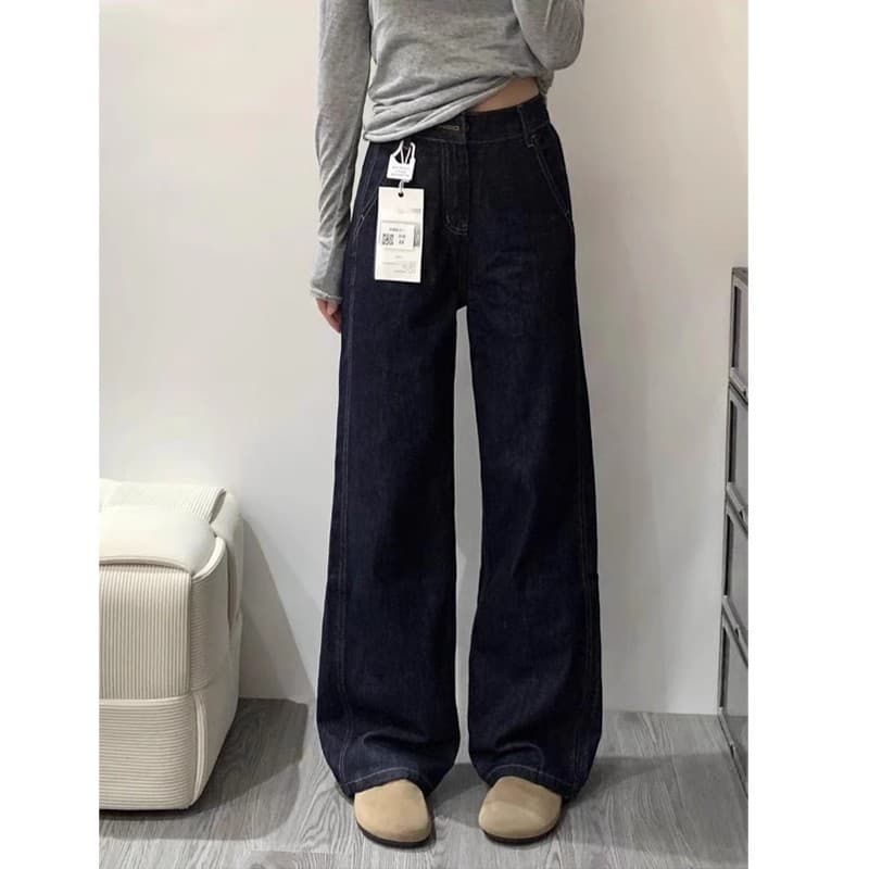 ゆったり楽ちん幅広デニムワイドパンツ