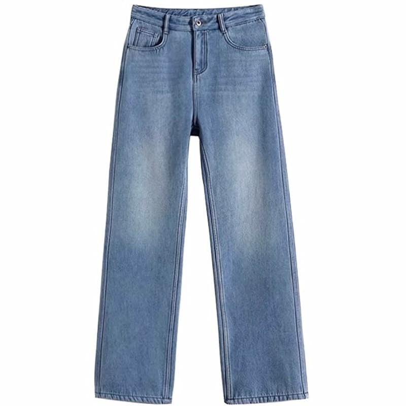 デニムワイドパンツ デニムストレートワイドパンツ