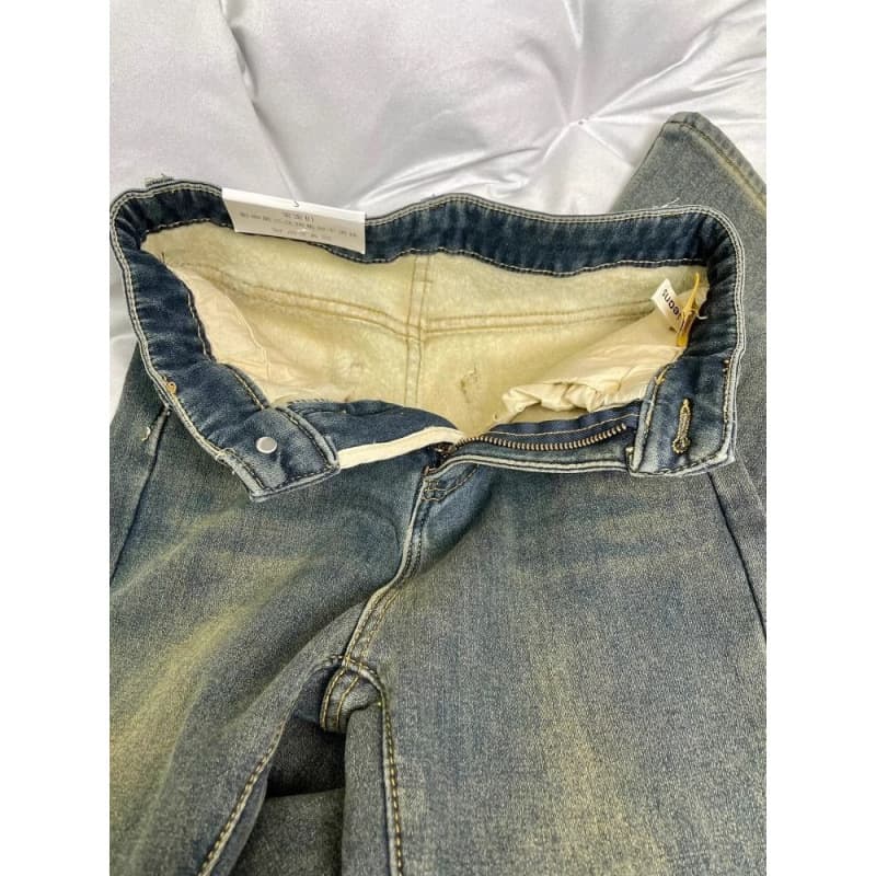 デニムワイドパンツ レトロ感漂うワイドフレアデニムパンツ