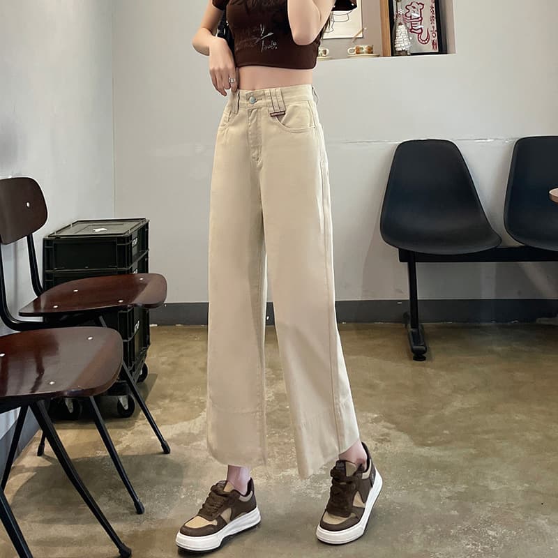 大人スタイル デニムワイドパンツ ストレート