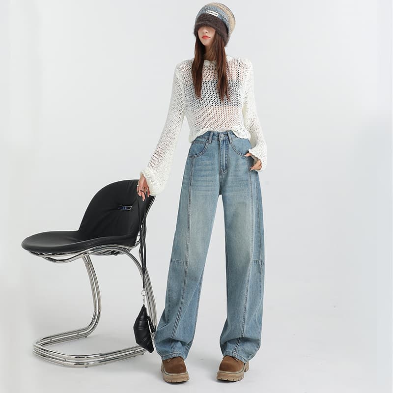 デニムワイドパンツ スタイリッシュワイドデニムパンツ