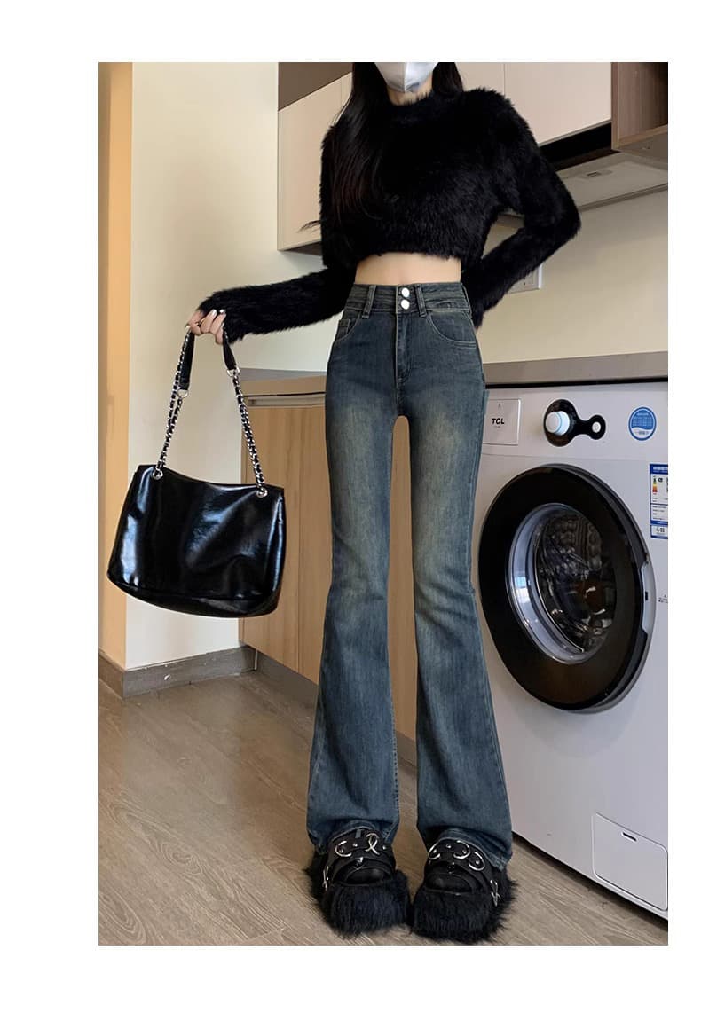 デニムワイドパンツ 美シルエット ヴィンテージ感覚ゆったりハイウエストワイドデニム