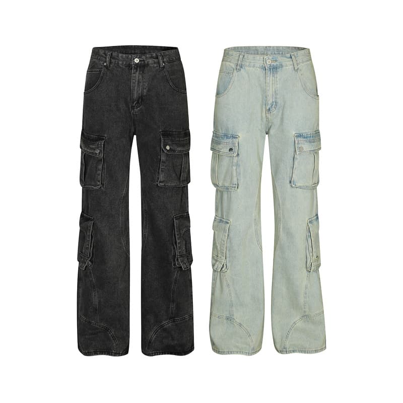 デニムワイドパンツ デニムカーゴワイドパンツ