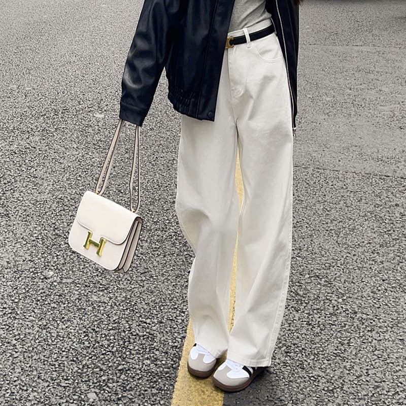 デニムワイドパンツ デイリー幅広ハイウエストワイドデニム