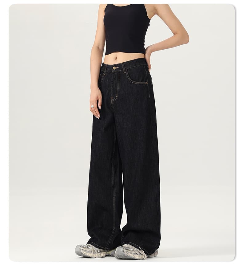 デニムワイドパンツ ワイドシルエットデニムルーズパンツ