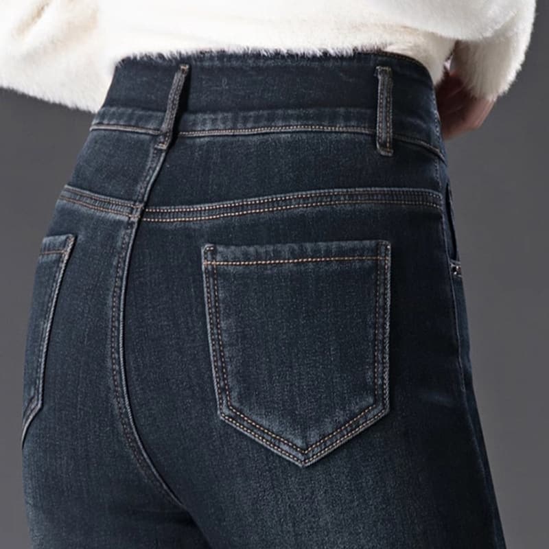 ウエストすっきり 美シルエットハイウエストデニムワイドパンツ