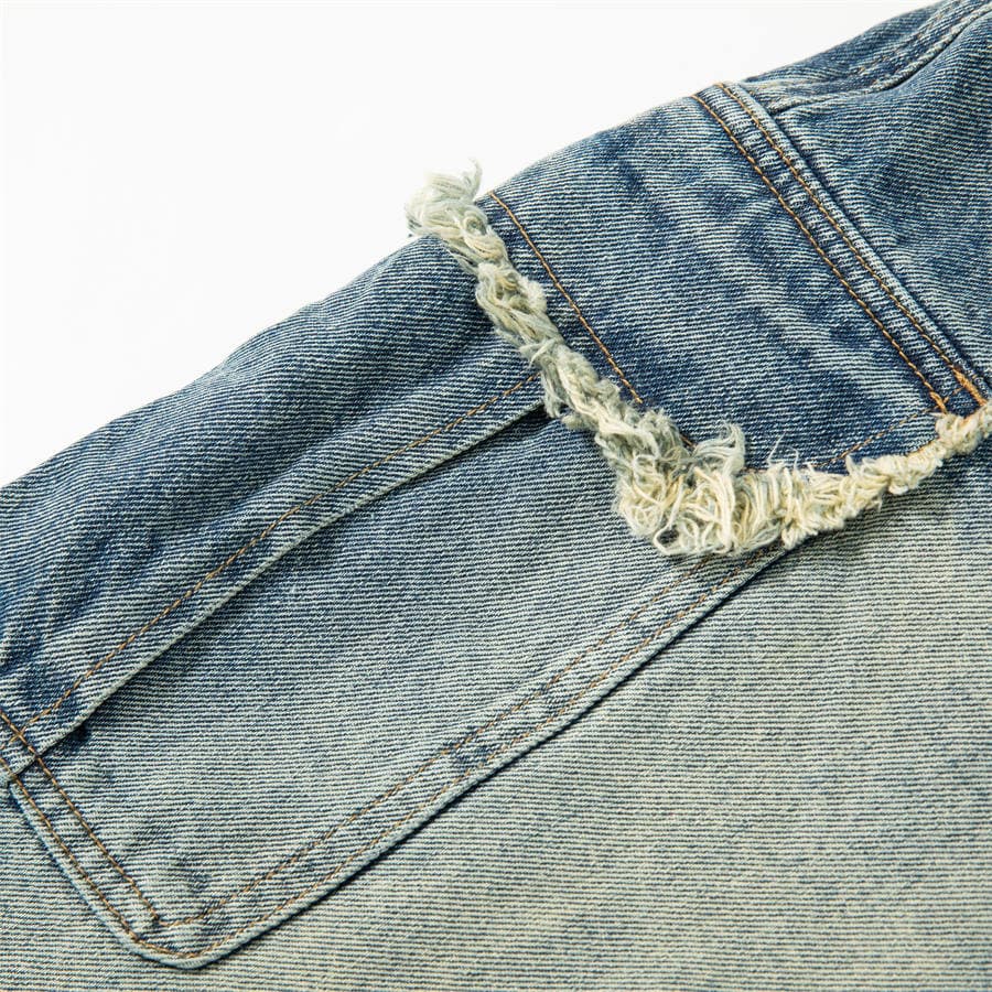 ヴィンテージ加工デニムワイドパンツ