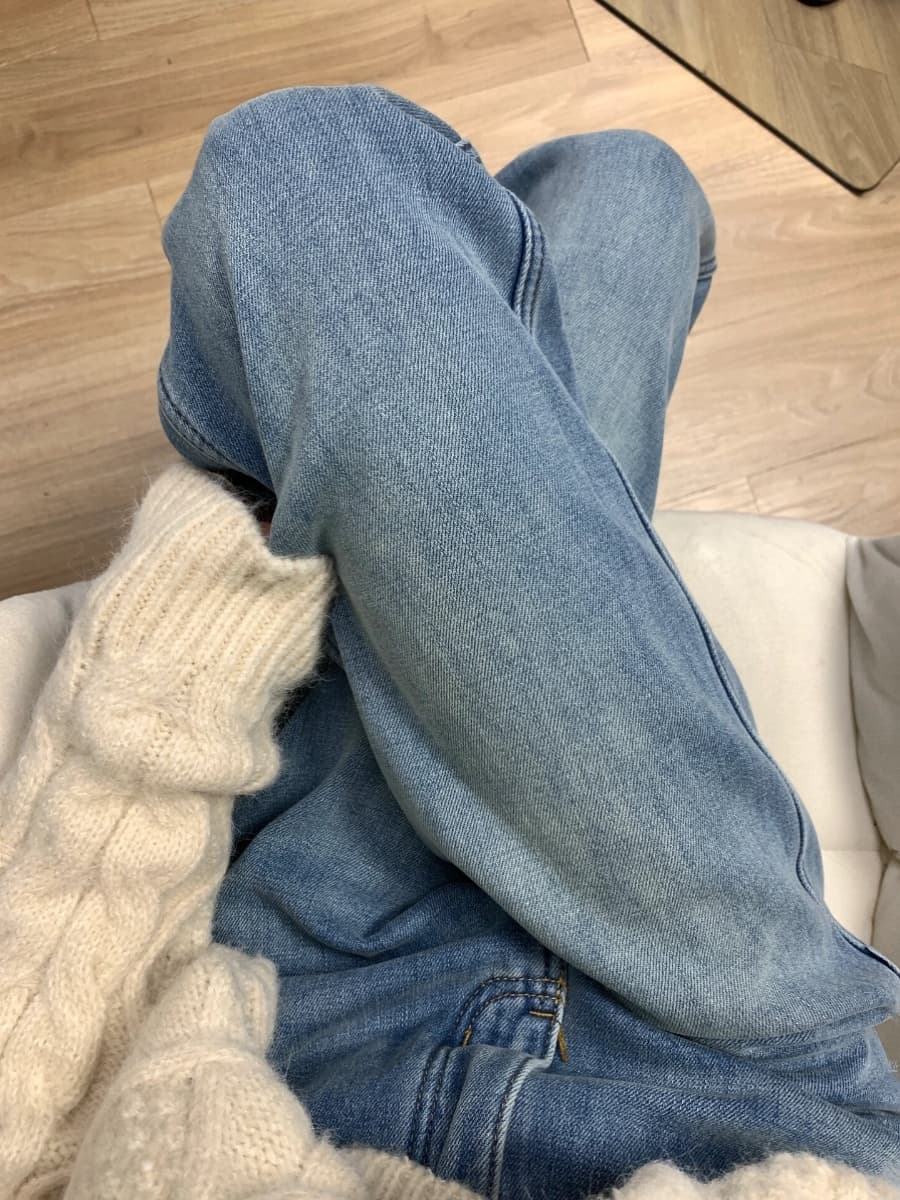 デニムワイドパンツ 冬用 裏ボア付きあったかデニムパンツ