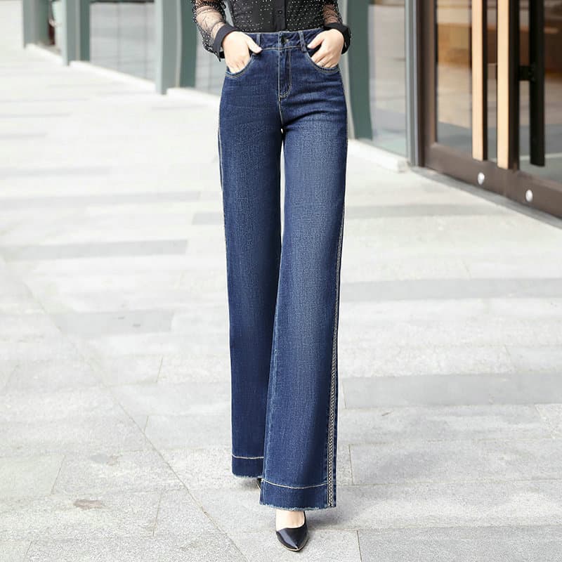 デニムワイドパンツ 大人上品リラックスワイドデニム