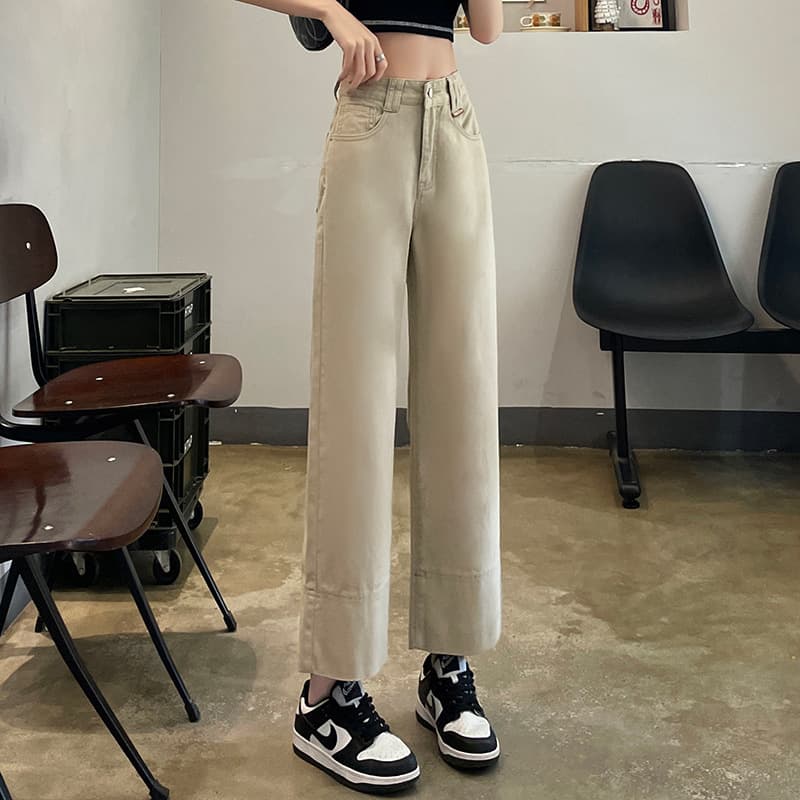 大人スタイル デニムワイドパンツ ストレート