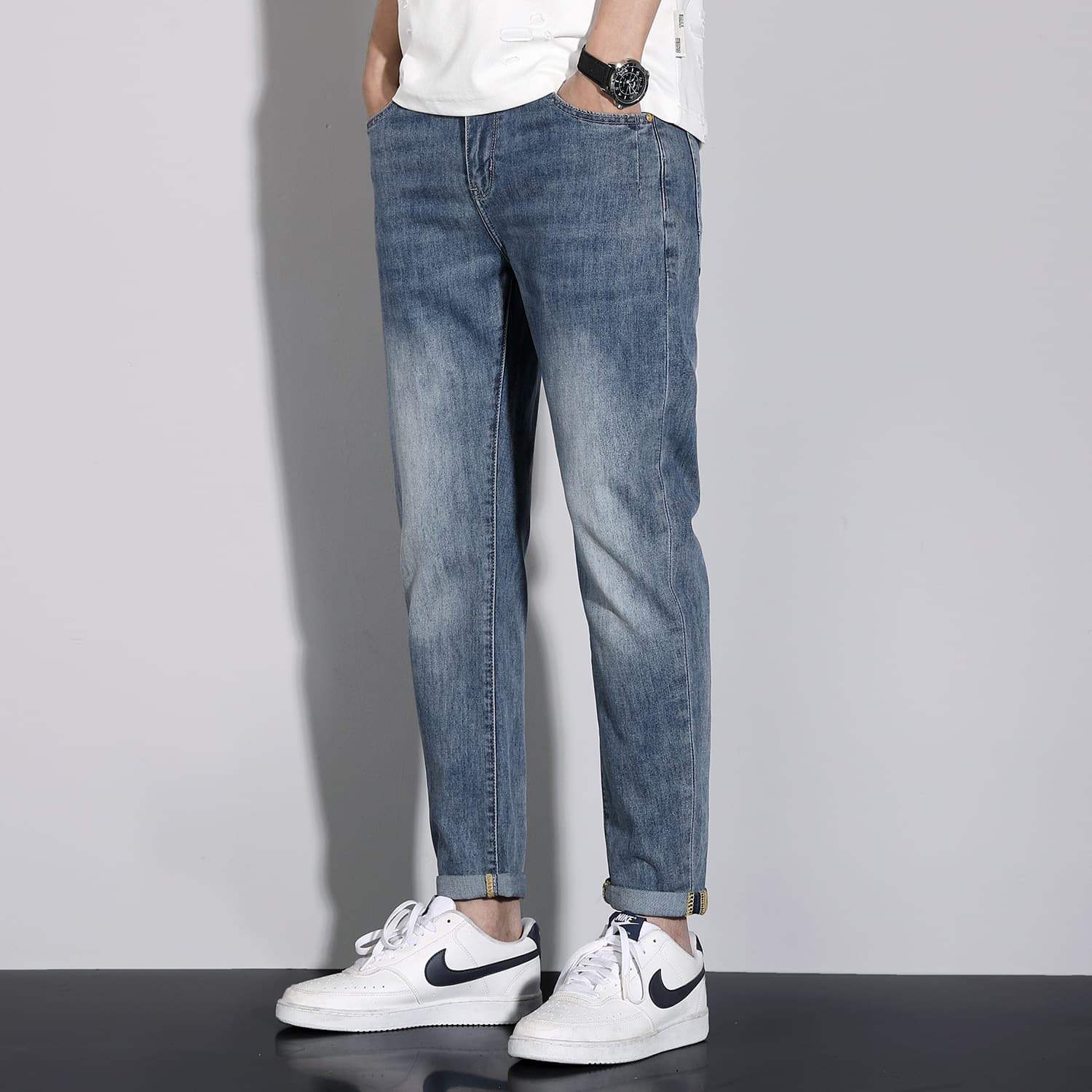 メンズ デニムワイドパンツ クラシック