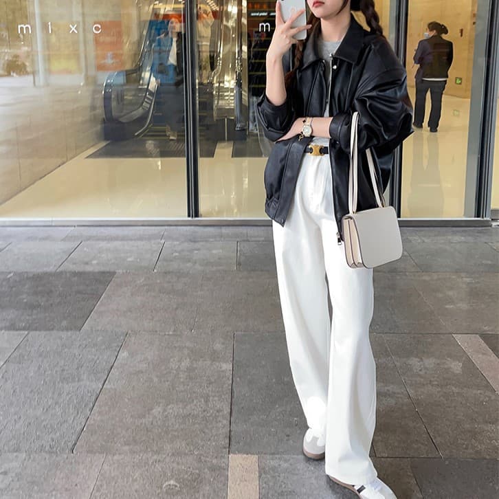 デニムワイドパンツ デイリー幅広ハイウエストワイドデニム