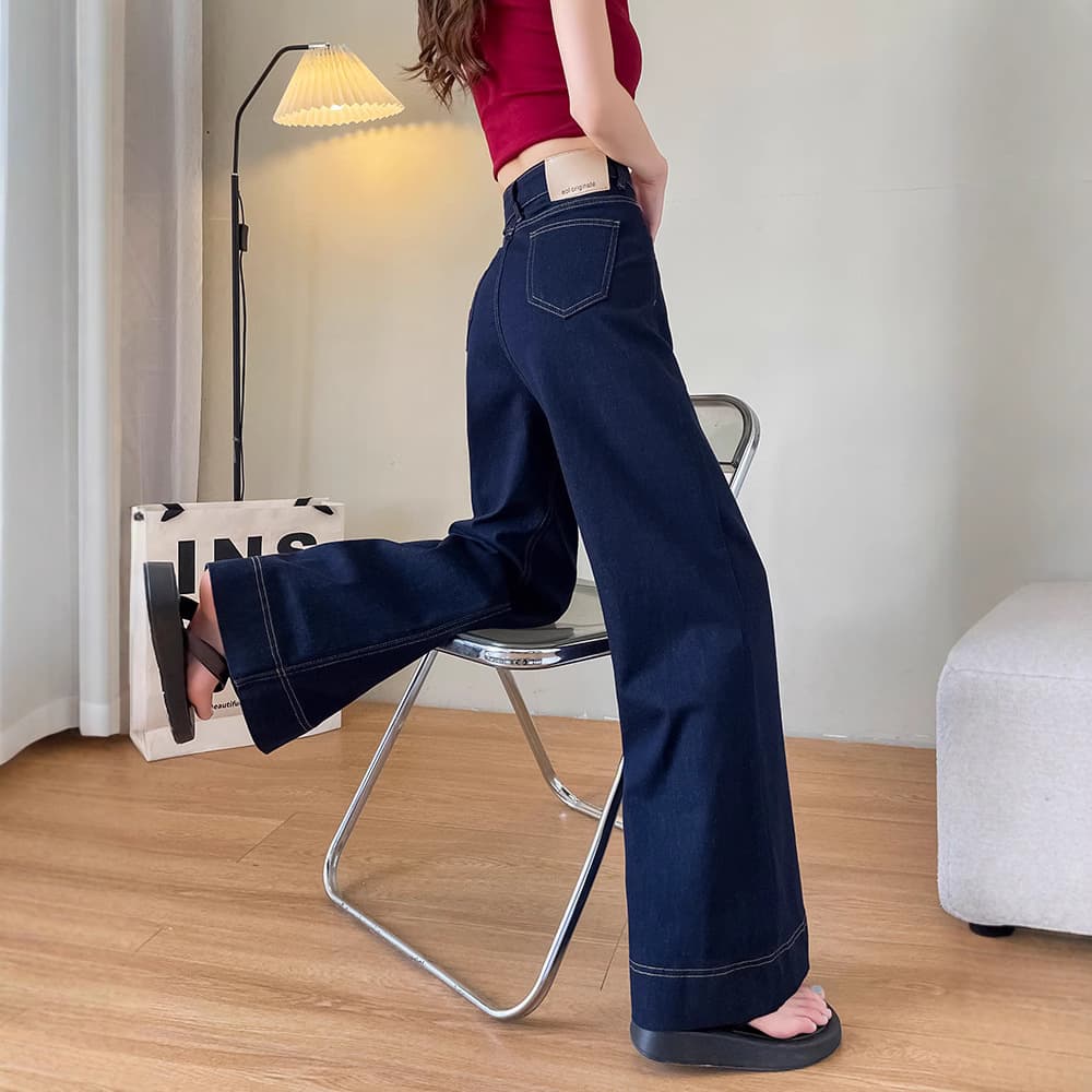 デニムワイドパンツ 韓国 こなれ感漂うゆとりデニム