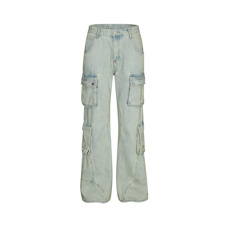 デニムワイドパンツ デニムカーゴワイドパンツ