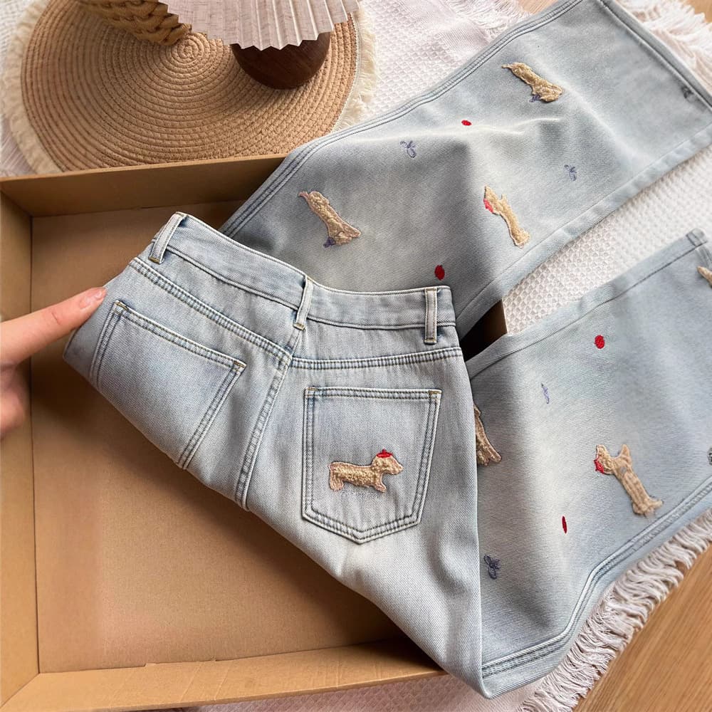 デニムワイドパンツ 冬用裏起毛デニムストレートワイドパンツ